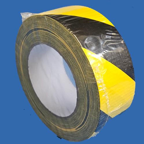 ROTOLO NASTRO TELATO SEGNALETICA GIALLO / NERO